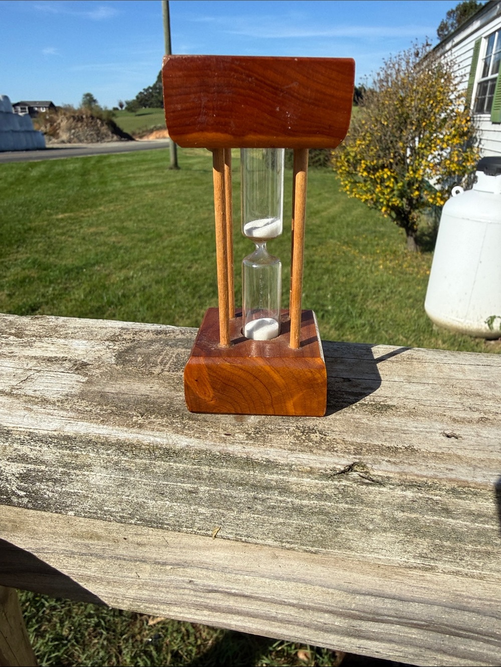 Wooden Hourglass Sand Timer - Natural Brown